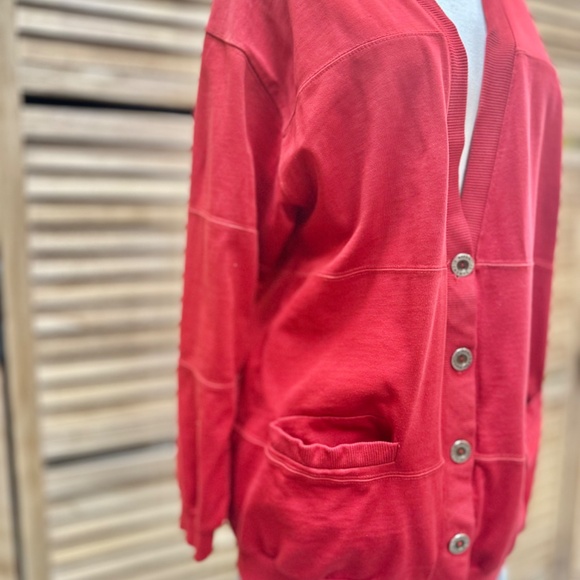 Essential Elements Vintage Red Grandpa Sweater with Pockets Size M - Picture 3 of 5